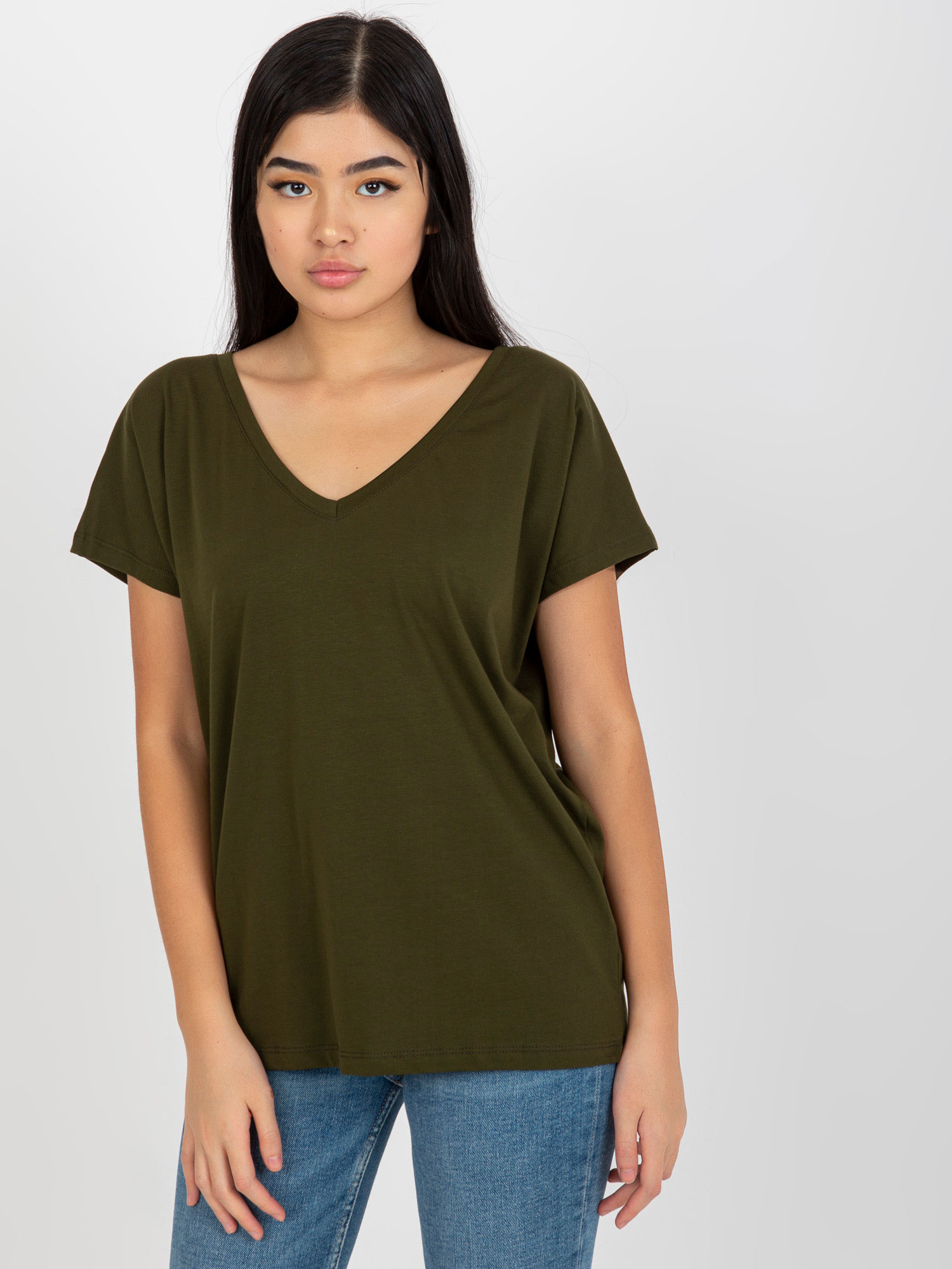 Khaki dámske tričko s krátkymi rukávmi RV-TS-4832.30-khaki Veľkosť: M