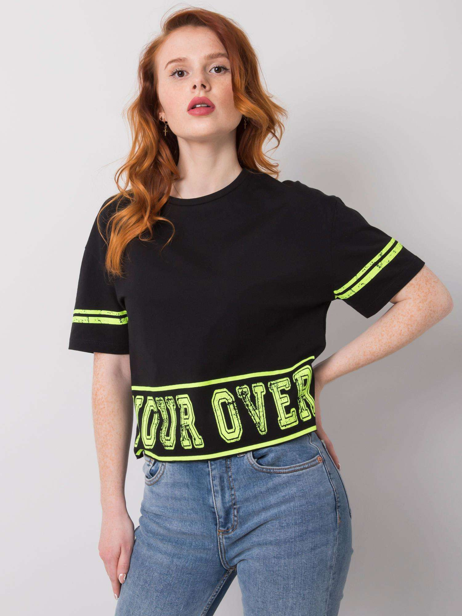 Čierne dámske tričko s nápisom HB-TS-3043.51P-black Veľkosť: S