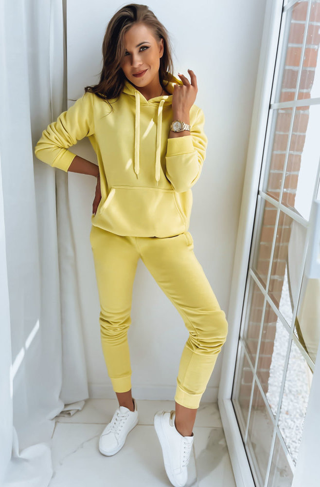 Žltá mikina s kapucňou BASIC BY0285z Veľkosť: M