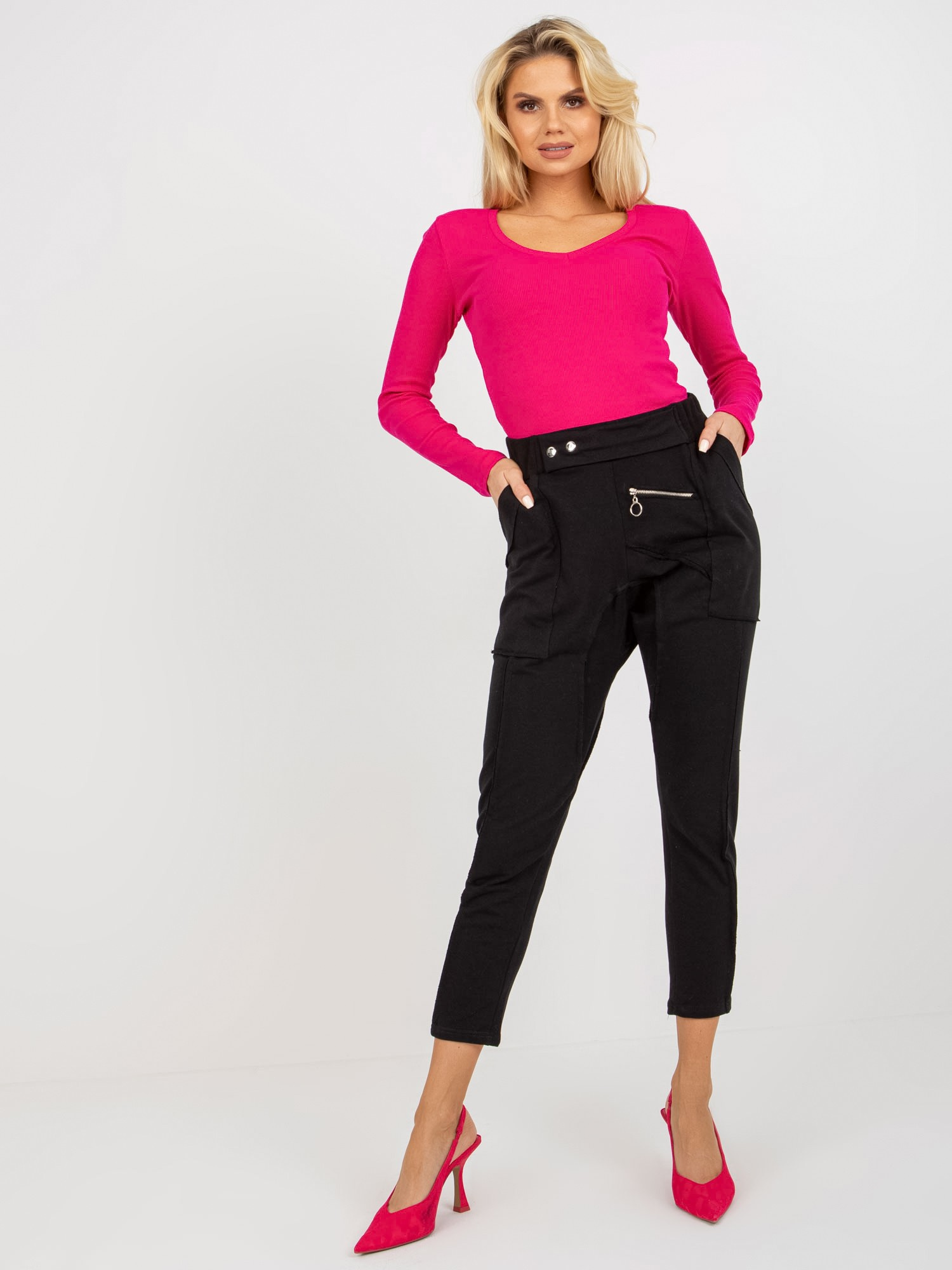 Čierne baggy nohavice s vreckami EM-DR-ES-21-594.68-black Veľkosť: S