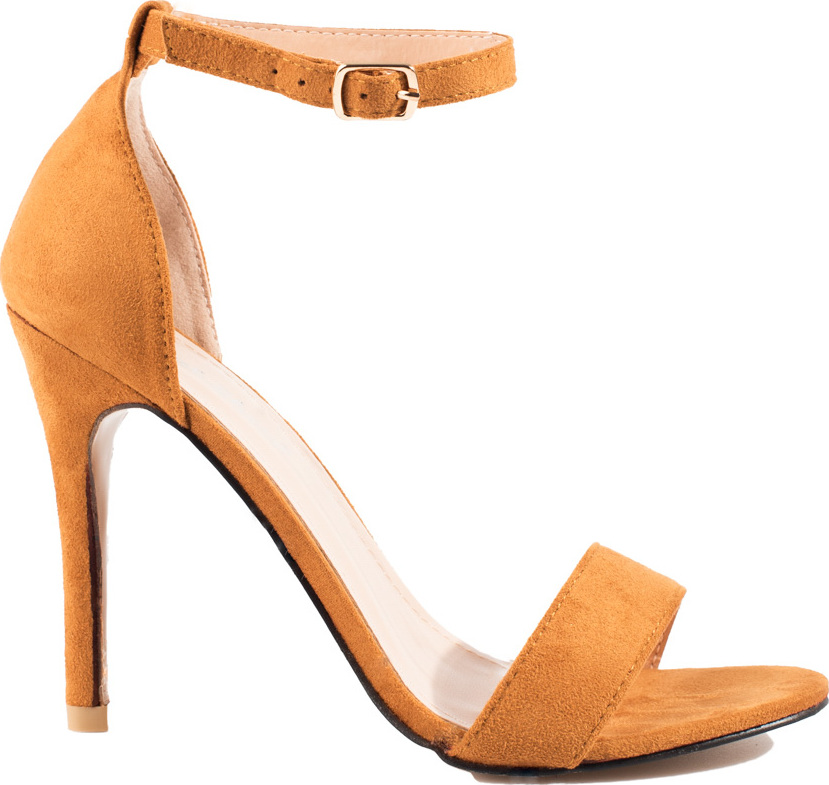 Dámske horčicové sandále na ihličkovom podpätku LY9195-3DK.C Veľkosť: 38