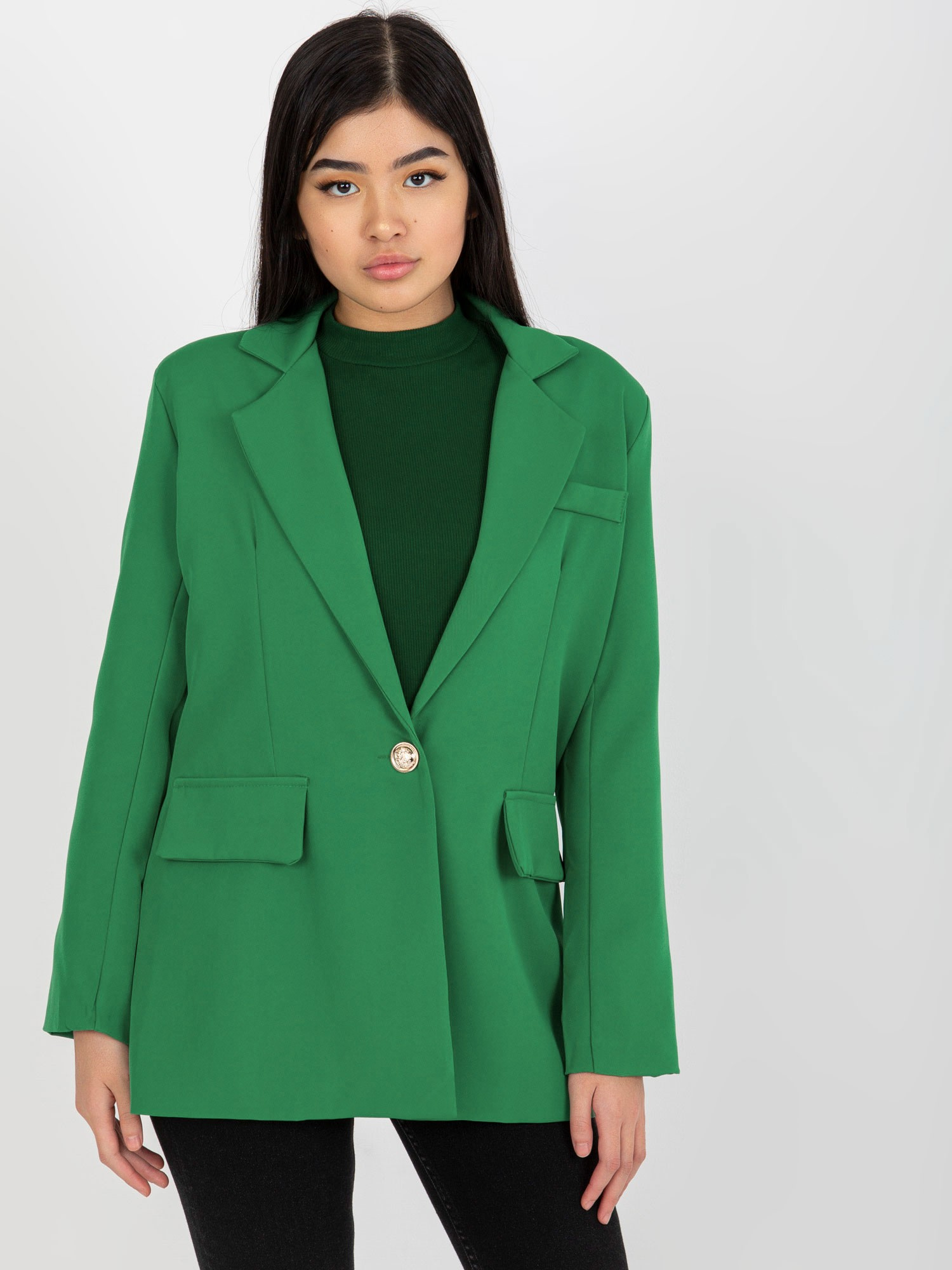 Zelené elegantné sako DHJ-MA-15556.22X-green Veľkosť: S