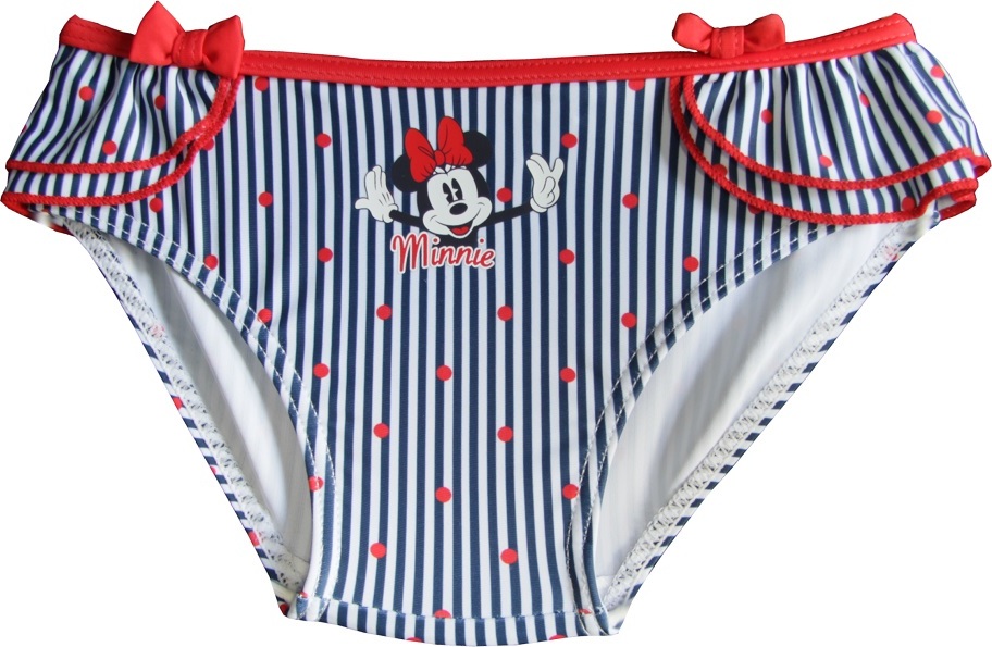 Modro-červené pruhované detské plavky Minnie Veľkosť: 86
