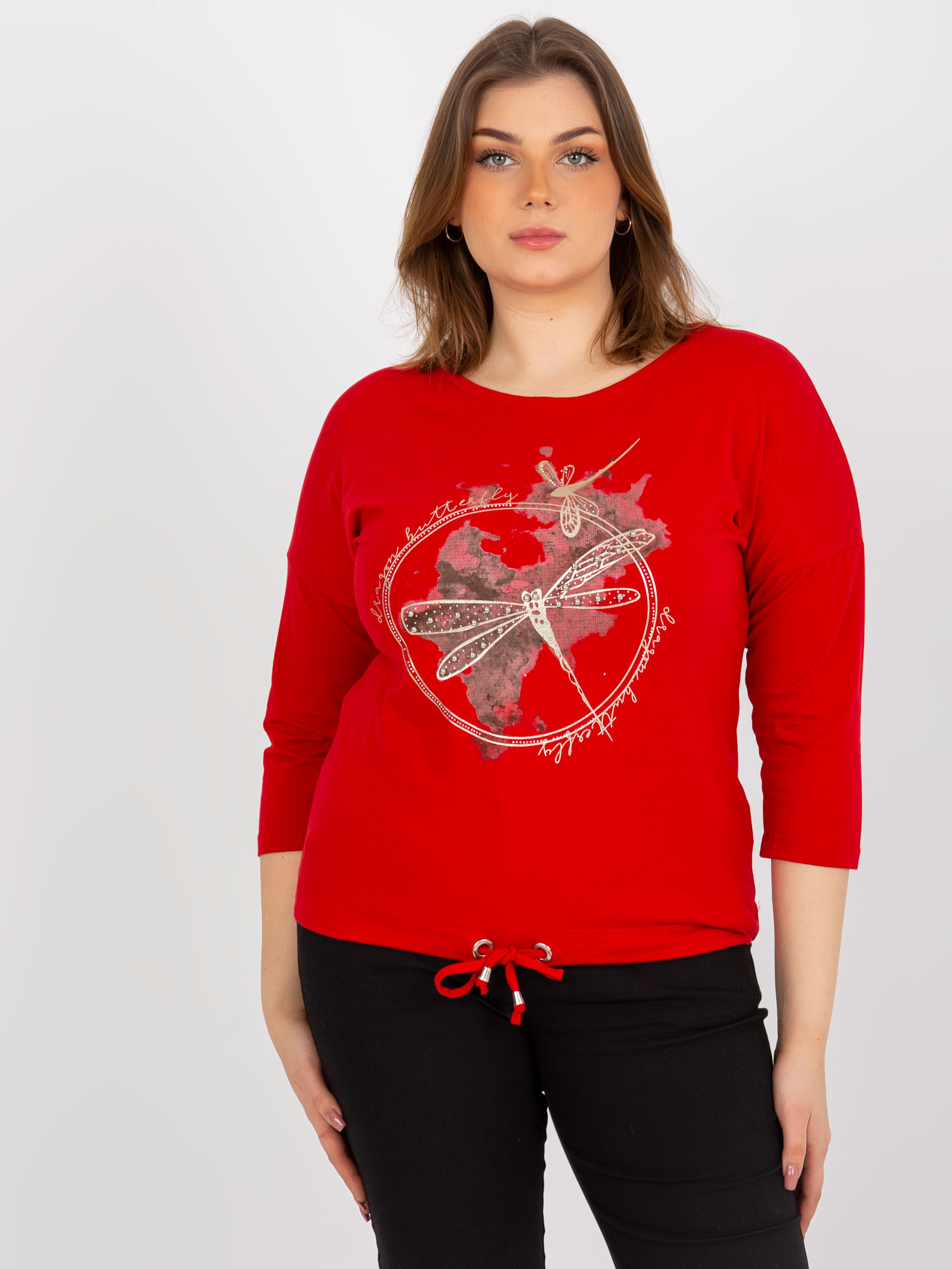 Červená ležérna blúzka RV-BZ-8455.39-red Veľkosť: ONE SIZE