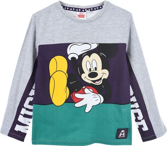 ŠPORTOVÁ MIKINA MICKEY MOUSE - SIVO-MODRO-ZELENÁ Veľkosť: 104