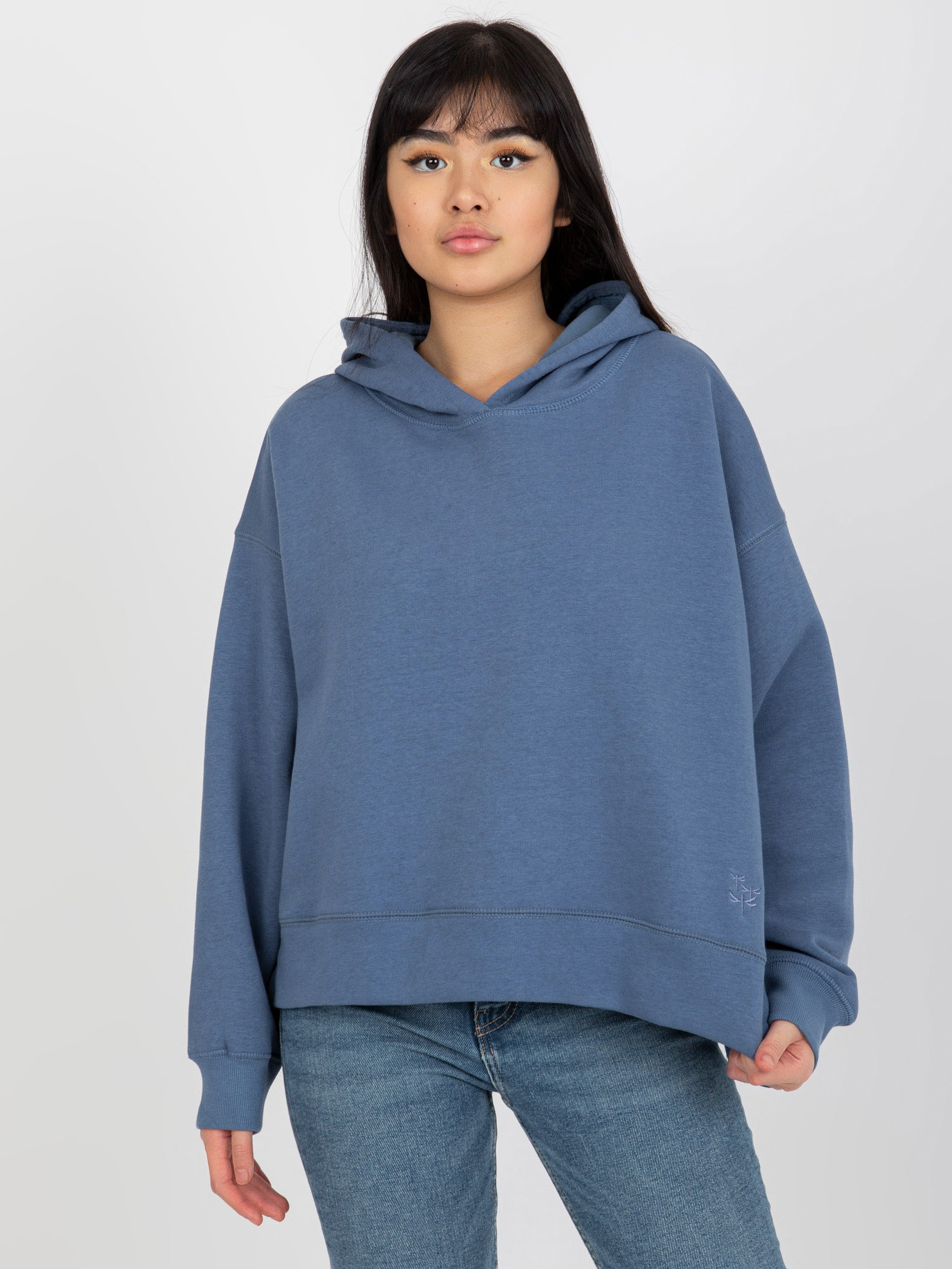 Tmavomodrá krátka mikina s kapucňou TW-BL-2002.11-dark blue Veľkosť: S/M
