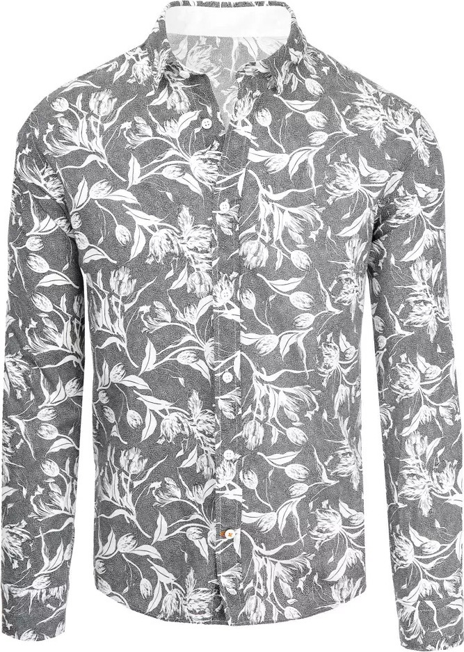Sivá vzorovaná košeľa DX2262 Veľkosť: 2XL