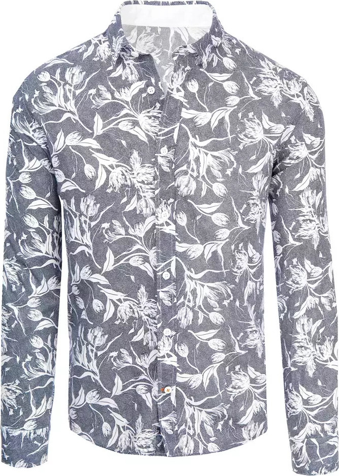 Tmavomodrá vzorovaná košeľa DX2263 Veľkosť: M