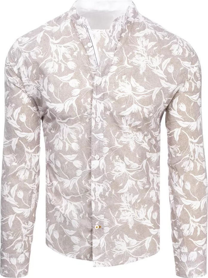 Svetlohnedá vzorovaná košeľa DX2257 Veľkosť: 2XL