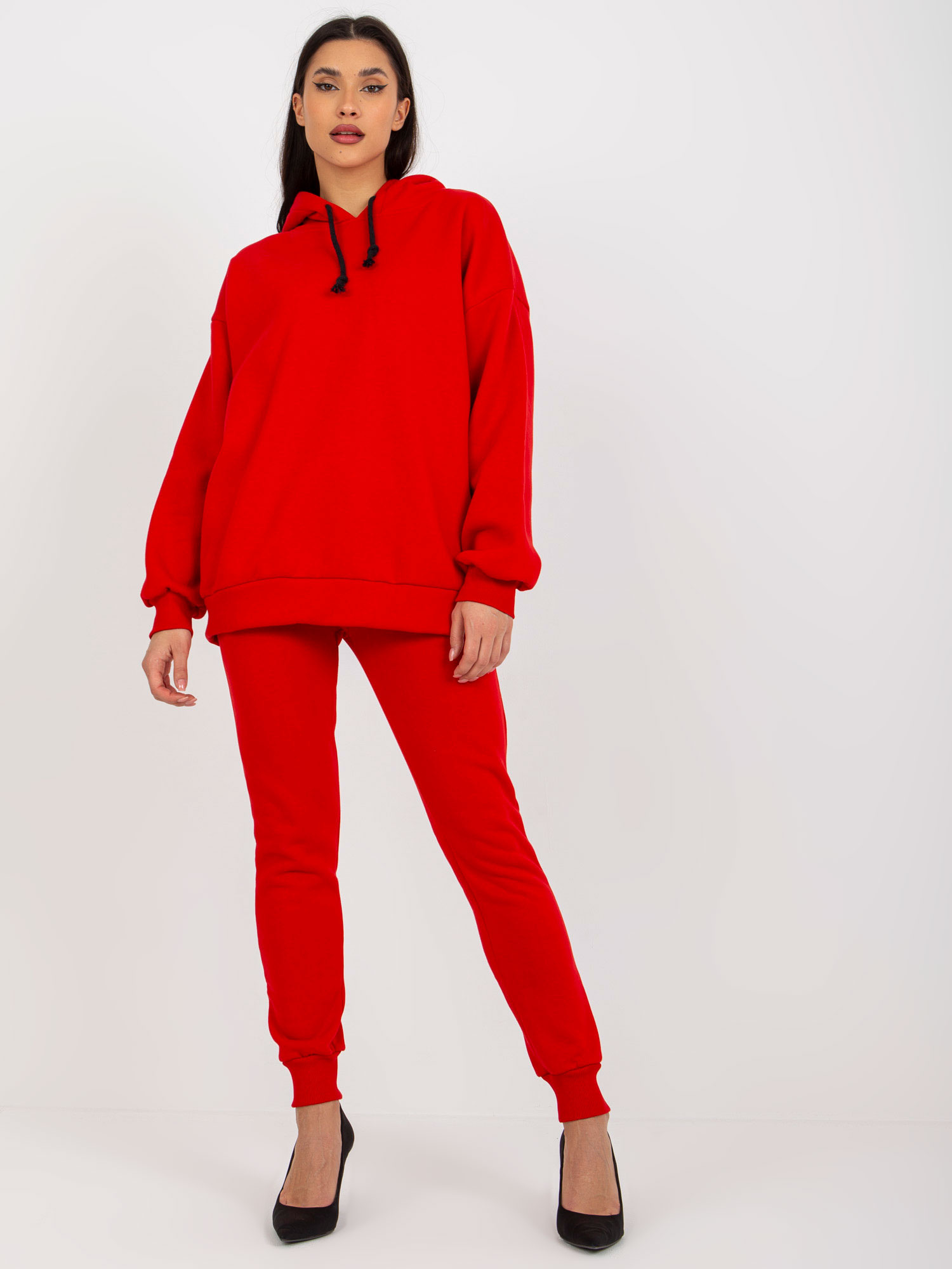 Červená tepláková súprava so zipsom na chrbte EM-KMPL-761.02-red Veľkosť: ONE SIZE