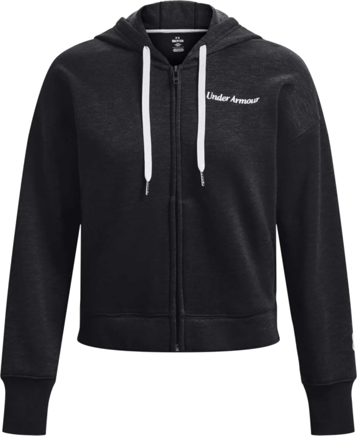 UNDER ARMOUR ESSENTIAL FLEECE SCRIPT FZ HOODIE 1374106-001 Veľkosť: S