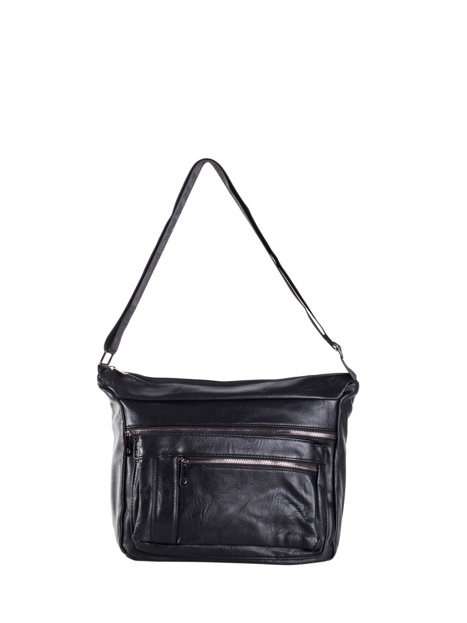 ČIERNA CROSSBODY KABELKA S VRECKAMI CEZ RAMENO OW-TR-F529-1-BLACK Veľkosť: ONE SIZE