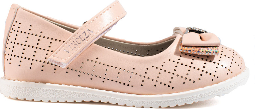 Dievčenské dierované baleríny s mašľou 23-36122P Veľkosť: 22