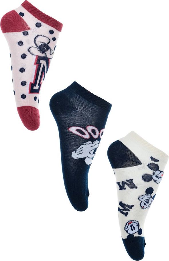 Trojbalenie dámskych ponožiek Disney Mickey - vínová/tm.modrá/krémová Veľkosť: 36/38