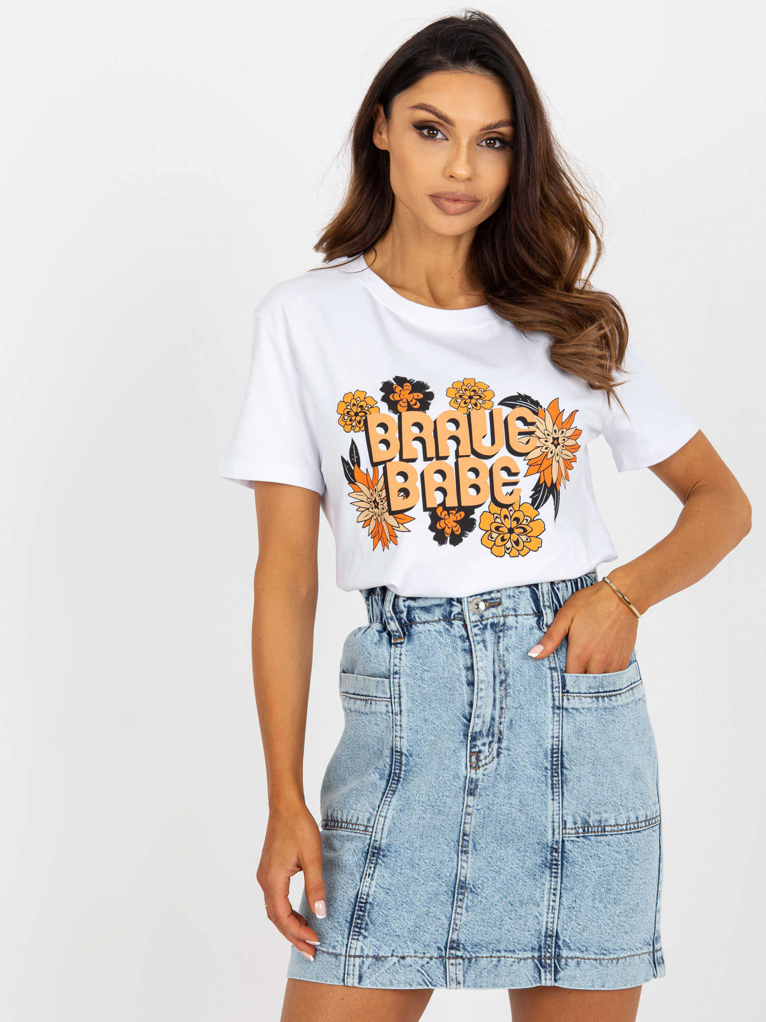 Biele tričko s nápisom FA-TS-8385.07-white Veľkosť: ONE SIZE