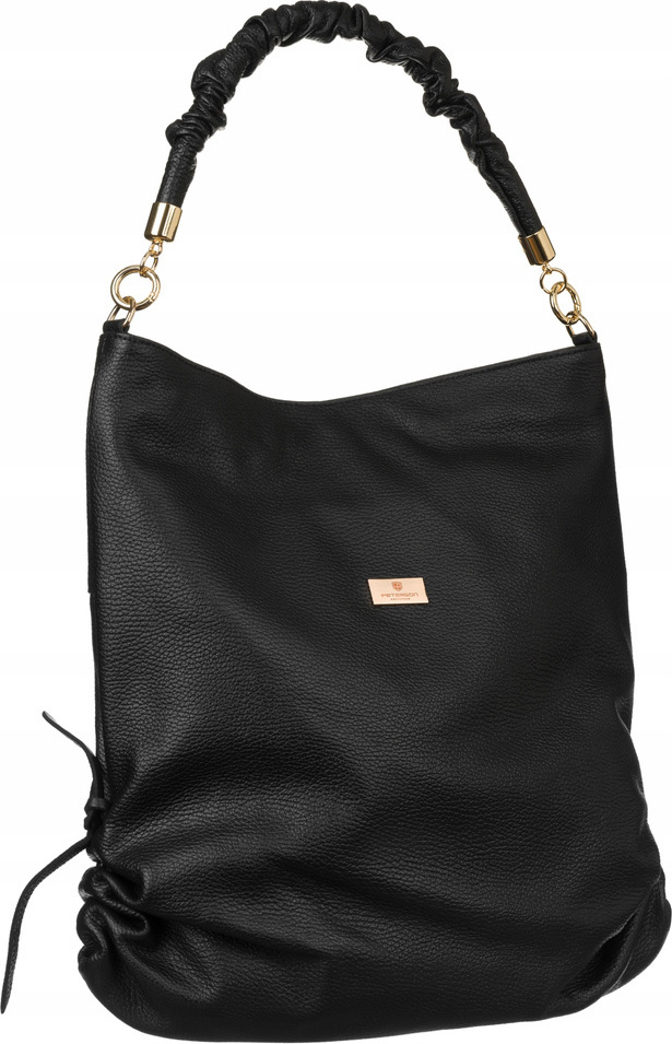 Peterson čierna shopper kabelka so zlatými kovovými prvkami [DH] PTN TWP-011 Veľkosť: ONE SIZE
