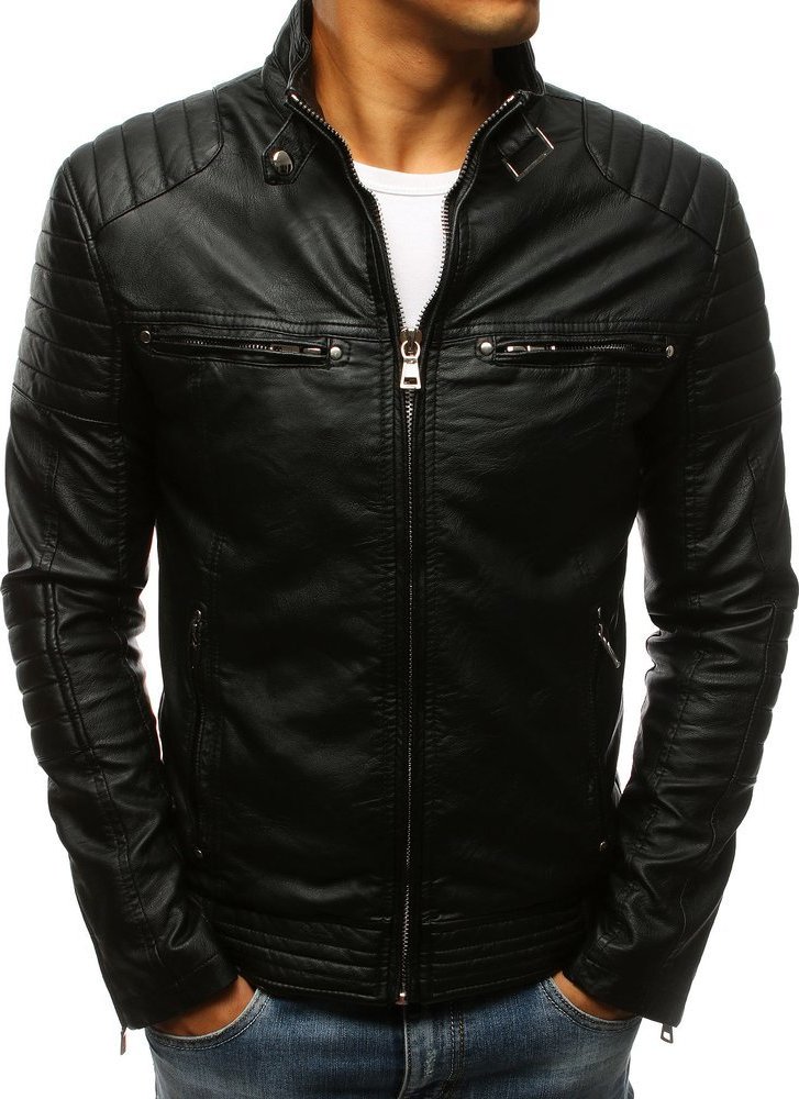 Pánska čierna koženková bunda Bolan TX3265 91038 Veľkosť: L