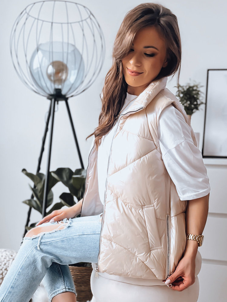 Béžová prešívaná vesta HOLO TY3476 Veľkosť: L