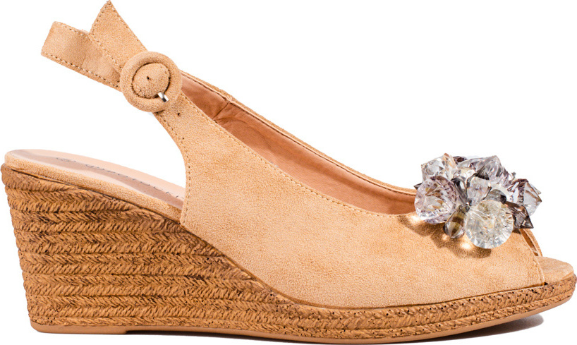 Dámske espadrilkové béžové sandále na kline Potocki 23-12055BE Veľkosť: 38