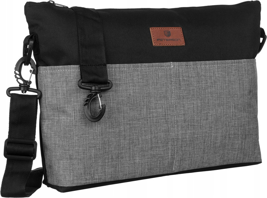 Peterson Čierno - sivá textilná shopper taška [DH] GBP-06-9007 BLACK+GRAY Veľkosť: ONE SIZE