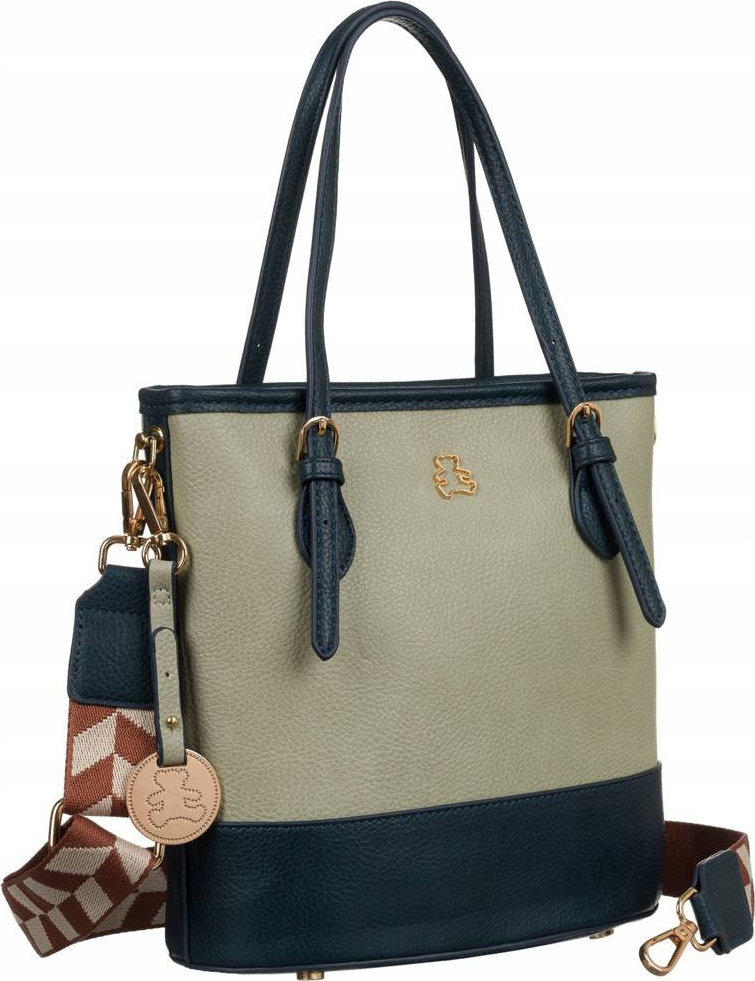 LuluCastagnette Čierno-zelená dámska shopper kabelka so vzorovaným popruhom [DH] TATIANA Veľkosť: ONE SIZE