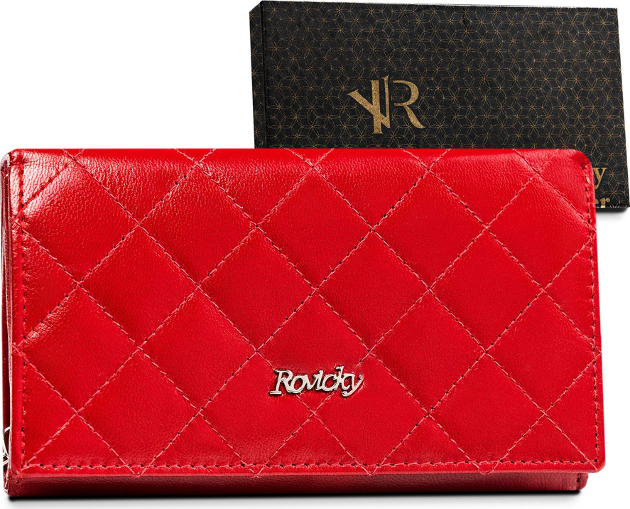Rovicky Prešívaná elegantná červená peňaženka V101 R-RD-21-GCL-Q Veľkosť: ONE SIZE