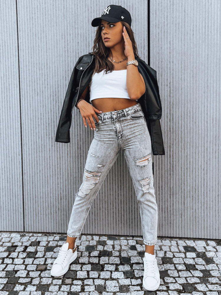 Svetlosivé dierované džínsy LORENT UY1375 Veľkosť: 28