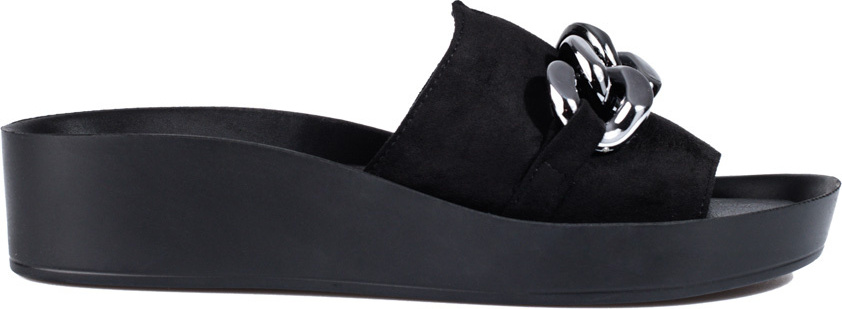 Pohodlné čierne dámske šľapky s retiazkou GD-XR-352A-B Veľkosť: 36