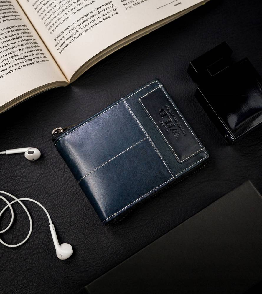 Always Wild Pánska kožená peňaženka - tmavomodrá A081 N992Z-HWM-9670 Veľkosť: ONE SIZE