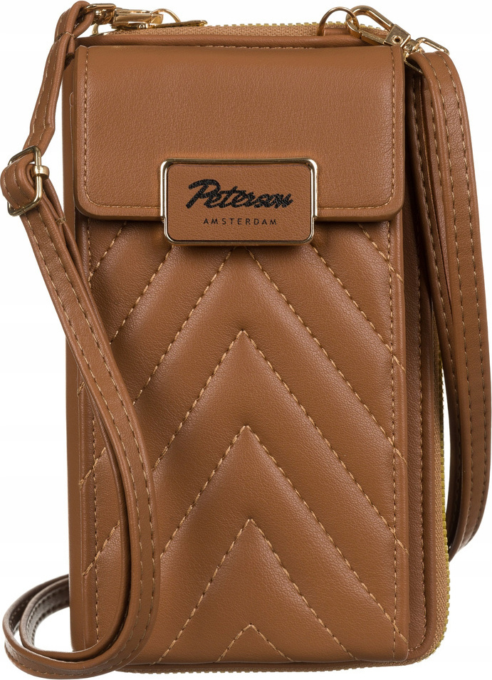 Peterson Béžová prešívaná crossbody kabelka/peňaženka [DH] PTN M-10 Veľkosť: ONE SIZE