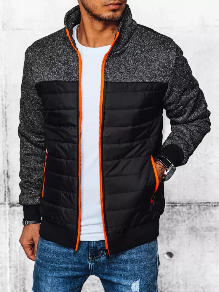 Čierna prešívaná prechodná pánska bunda TX4395 Veľkosť: M