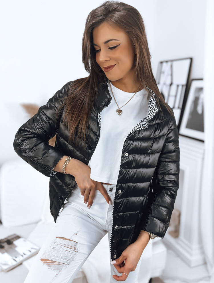 Čierna dámska obojstranná prešívaná bunda LUIZA TY3557 Veľkosť: XL
