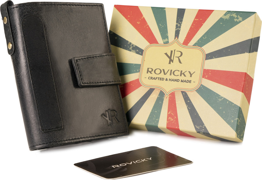 Rovicky Čierna peňaženka s nášivkou L092 N1227-RHP-6743 BLACK Veľkosť: ONE SIZE