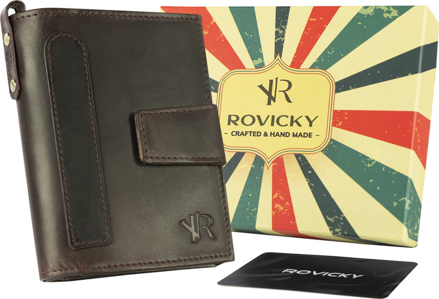 Rovicky Hnedá peňaženka s nášivkou L093 N1227-RHP-6774 BROWN Veľkosť: ONE SIZE