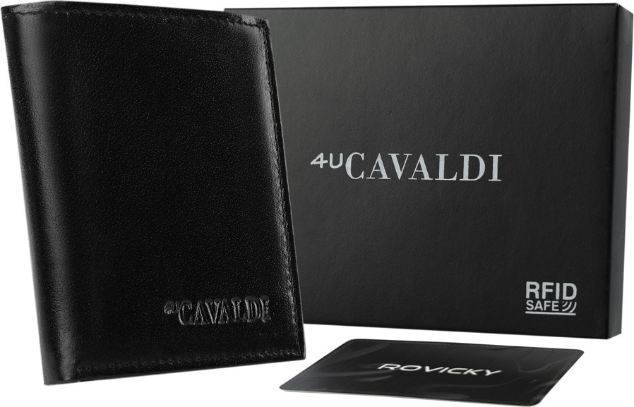 Cavaldi Čierna pánska peňaženka z kože B030 0800-BS-RFID BLACK Veľkosť: ONE SIZE