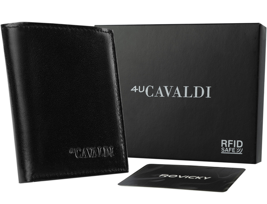 Cavaldi Čierna pánska peňaženka z kože B030 0800-BS-RFID BLACK Veľkosť: ONE SIZE