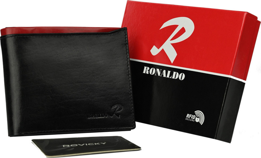 Ronaldo Peňaženka s červenou vsadkou K056 N992-VT BLACK-RED Veľkosť: ONE SIZE