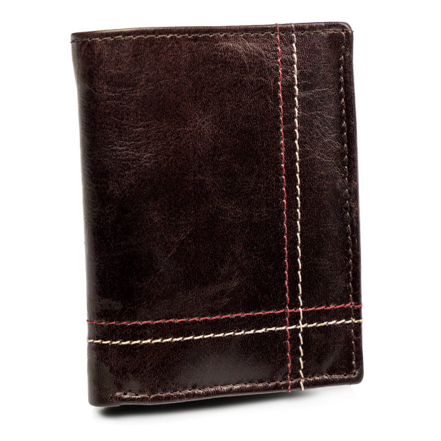 Always Wild Peňaženka s krížovým prešitím - tmavohnedá A091 N9001-VTK-D-RF5081 BROWN Veľkosť: ONE SIZE