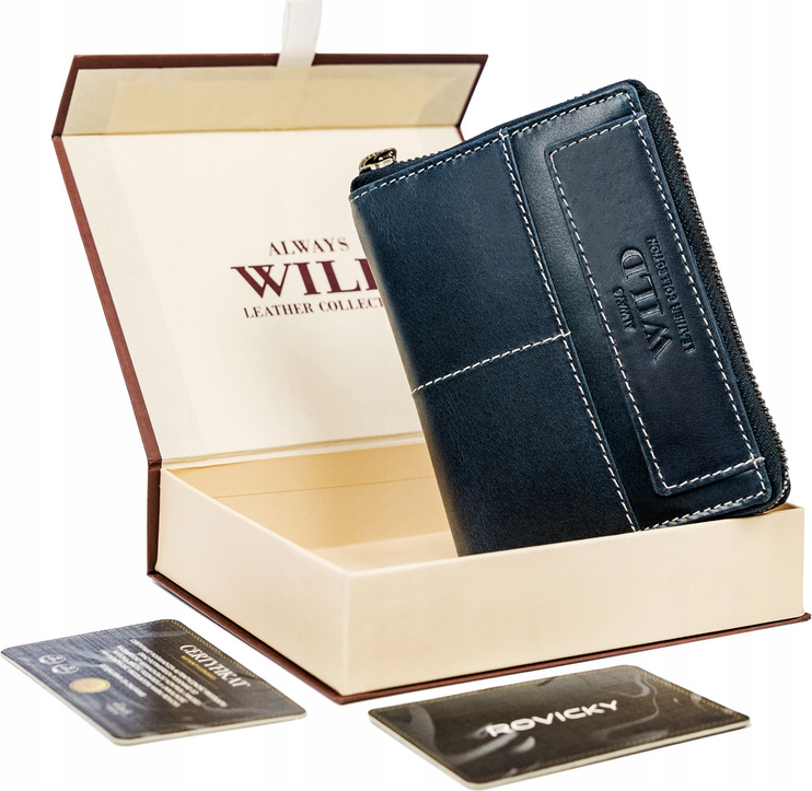 Always Wild Peňaženka s razbou a prešitím - tmavomodrá A098 N4Z-HWM-9649 Veľkosť: ONE SIZE