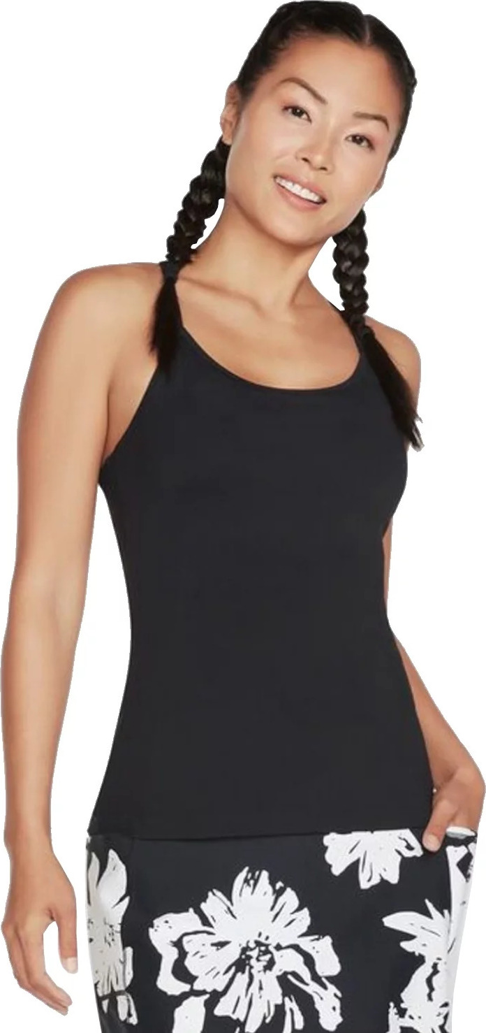 ČIERNY DÁMSKY TOP SKECHERS GO WALK RACERBACK SHELF BRA CAMI W1TT134-BLK W1TT134-BLK Veľkosť: S