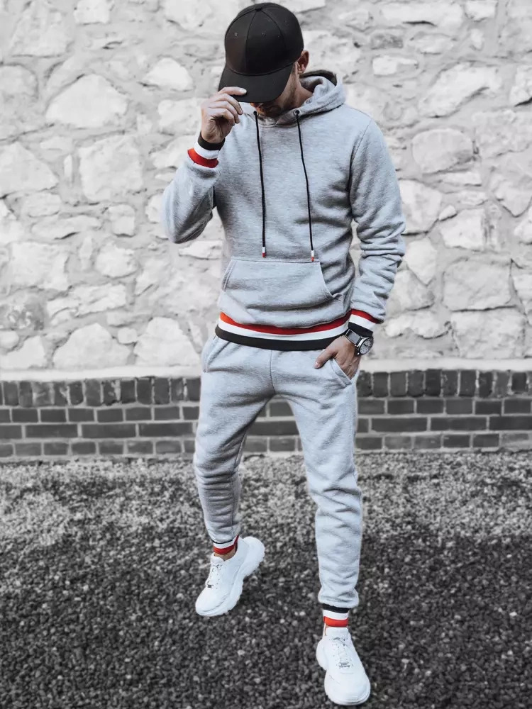 Svetlosivá pánska tepláková súprava AX0663 Veľkosť: XL