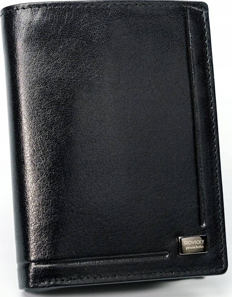 Rovicky Klasická čierna kožená peňaženka L096 PC-105-BAR Veľkosť: ONE SIZE
