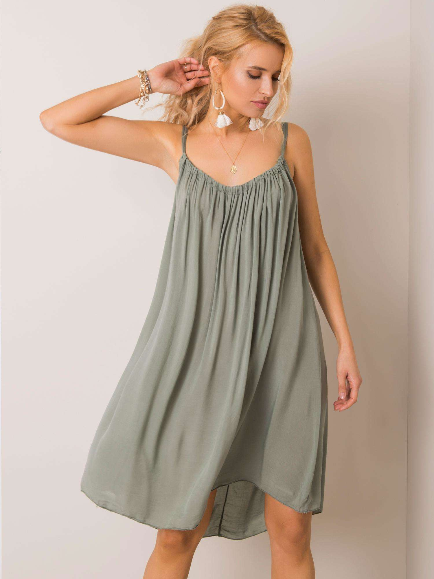 Dámske zelené šaty TW-SK-BI-81541.31-khaki Veľkosť: M