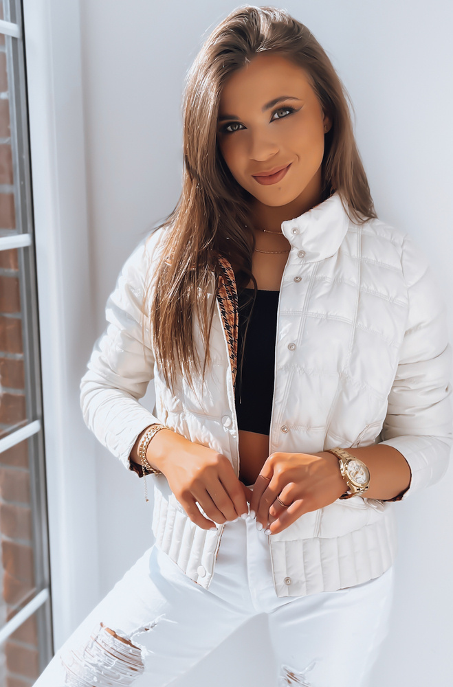 Biela obojstranná prešívaná bunda FIORELLA TY3564 Veľkosť: 2XL