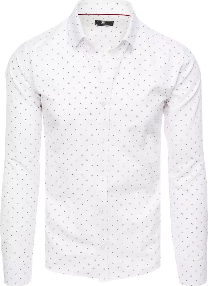 Biela pánska vzorovaná košeľa DX2450 Veľkosť: XL