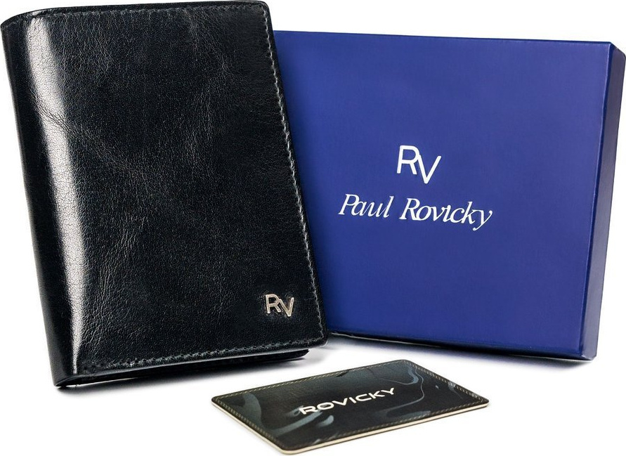 Rovicky Peňaženka z kože - čierna L111 RV-7870-8602 BLACK Veľkosť: ONE SIZE