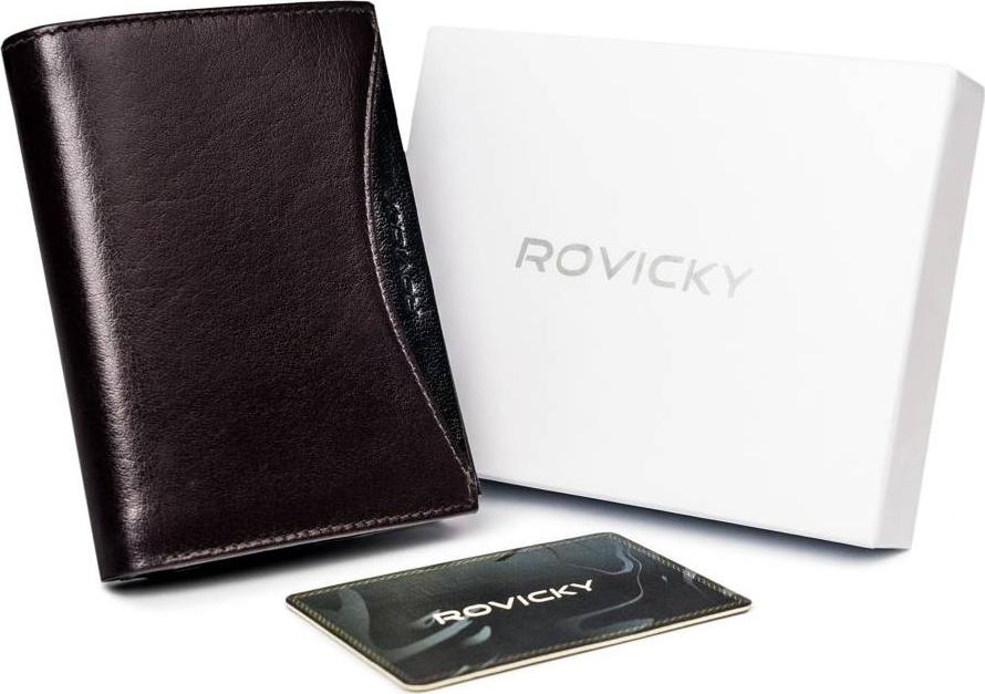 Rovicky Tmavohnedá elegantná peňaženka L121 1537-03-BOR-1249 BRO Veľkosť: ONE SIZE