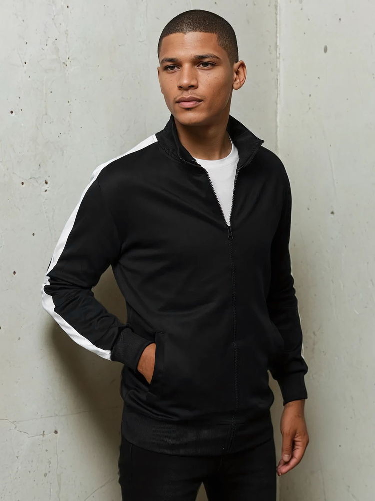 Čierna basic mikina na zips BX5562 Veľkosť: M