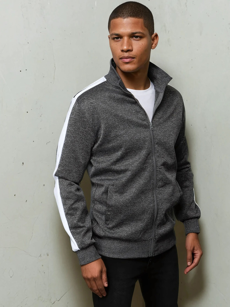 Tmavosivá basic mikina na zips BX5563 Veľkosť: XL