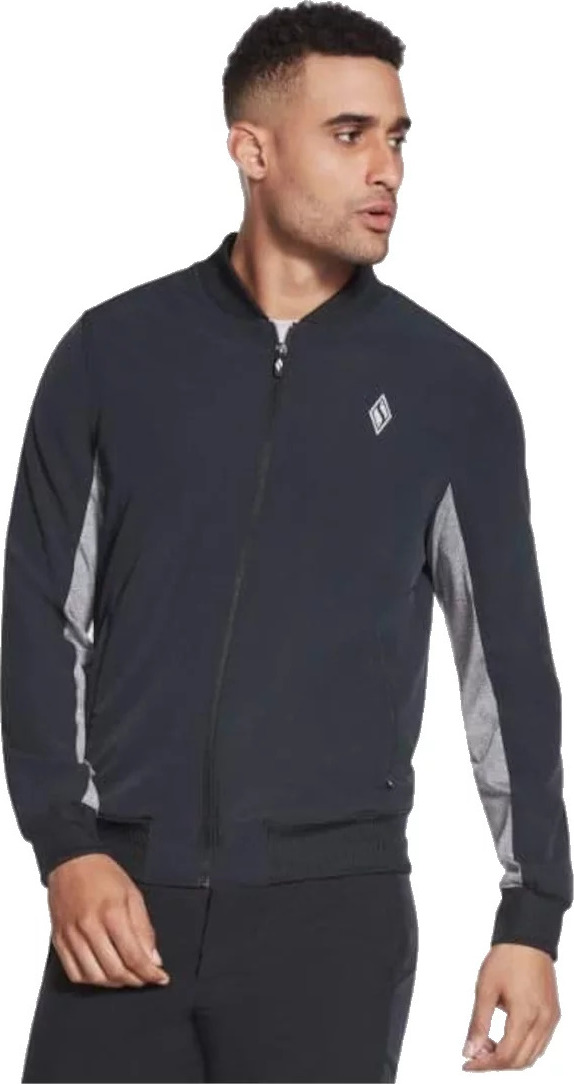 Čierna pánska mikina Skechers Skechweave Premium Bomber M1JA126-BLK Veľkosť: M